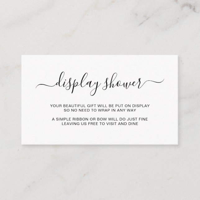 Cartão De Informações Chá de exibição de gênero Elegante simples (Frente)