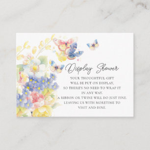 Cartão De Informações Chá de Exibição de Jardim de Borboleta