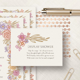 Cartão De Informações Chá de exibição de outono Floral