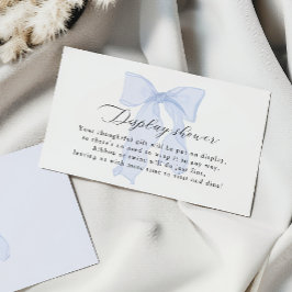 Cartão De Informações Chá de exibição do Chá de fraldas azul