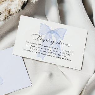 Cartão De Informações Chá de exibição do Chá de fraldas azul