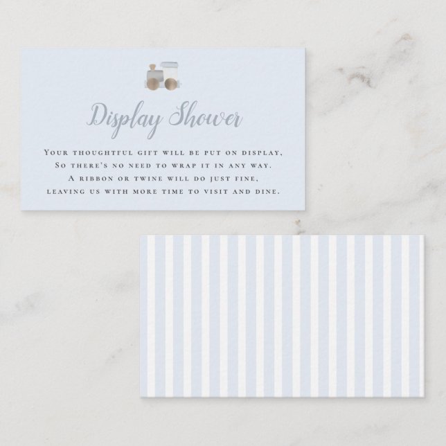 Cartão De Informações Chá de Exibição do Comboio Azul (Frente/Verso)