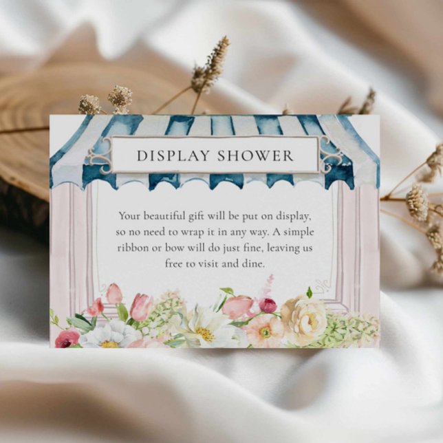 Cartão De Informações Chá de Exibição do Jardim Flor (Paris Floral love in bloom bridal shower display shower card)