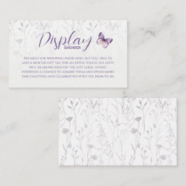 Cartão De Informações Chá de Exibição Floral da Borboleta