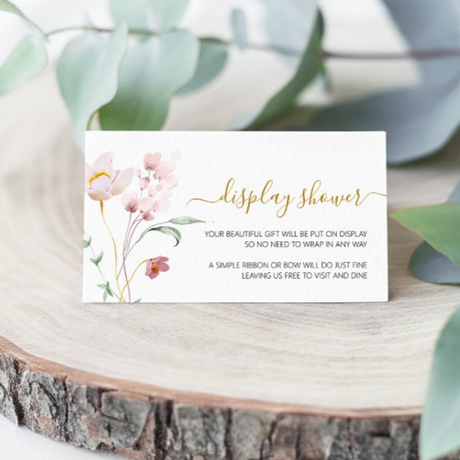 Cartão De Informações Chá de exibição gentil de flores silvestres (Criador carregado)