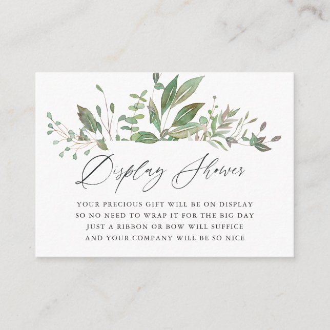 Cartão De Informações Chá de Exibição Geométrica do Chá de fraldas Green (Frente)