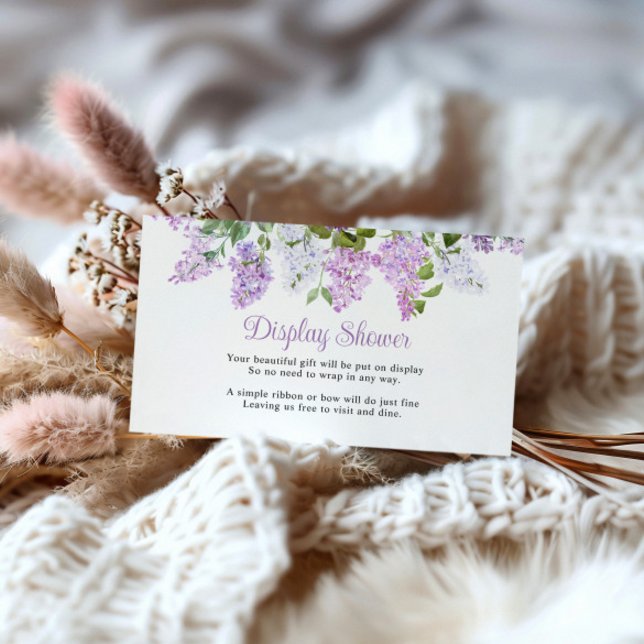 Cartão De Informações Chá de Exibição Rustic Lilac Flowers (Criador carregado)