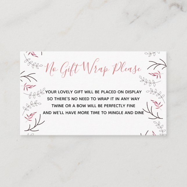 Cartão De Informações Chá de exibição sem presentes Poem Woodland Deer (Frente)