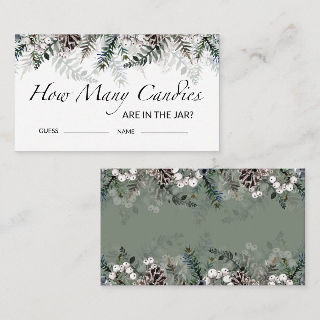 Cartão De Informações Chá de fraldas Adivinha Quantas Placas De Gabinete (Frente/Verso)