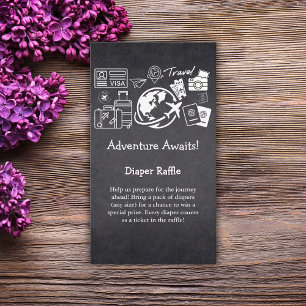 Cartão De Informações Chá de fraldas Aguarda Aventura do Chalkboard