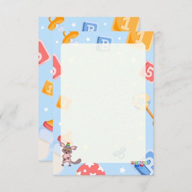 Cartão De Informações Chá de fraldas Akili e Me (Frente/Verso)