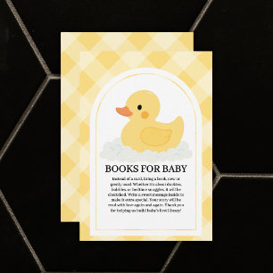 Cartão De Informações Chá de fraldas Amarelo Moderno de Borracha Ducky