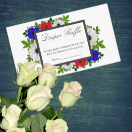 Cartão De Informações Chá de fraldas Anêmona Patriótica Raffle