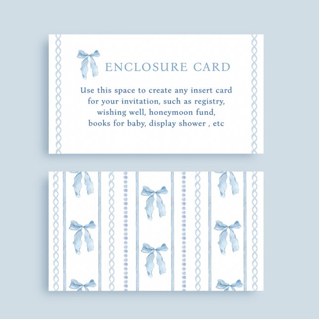 Cartão De Informações Chá de fraldas Arco Azul Personalizado (Criador carregado)