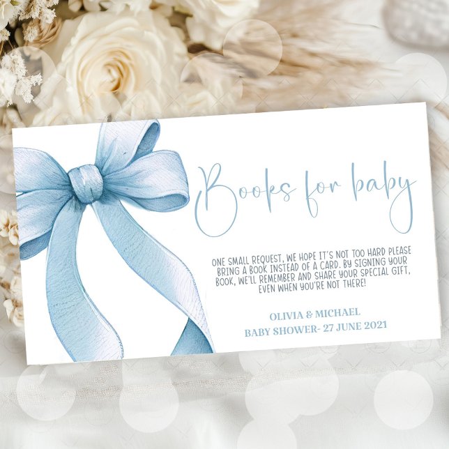 Cartão De Informações Chá de fraldas arco Coquette Boy (Bow Coquette Boy Baby Shower)