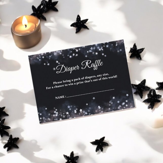 Cartão De Informações Chá de fraldas Celestial de Aquarela (Criador carregado)