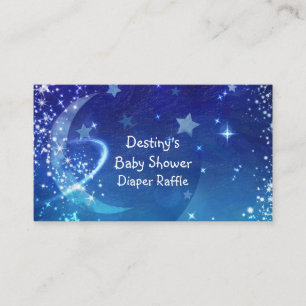 Cartão De Informações Chá de fraldas Celestial Lua FRALDA Sparkle RAFFLE