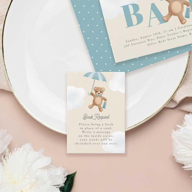 Cartão De Informações Chá de fraldas Clássico de Cerveja Azul (Criador carregado)