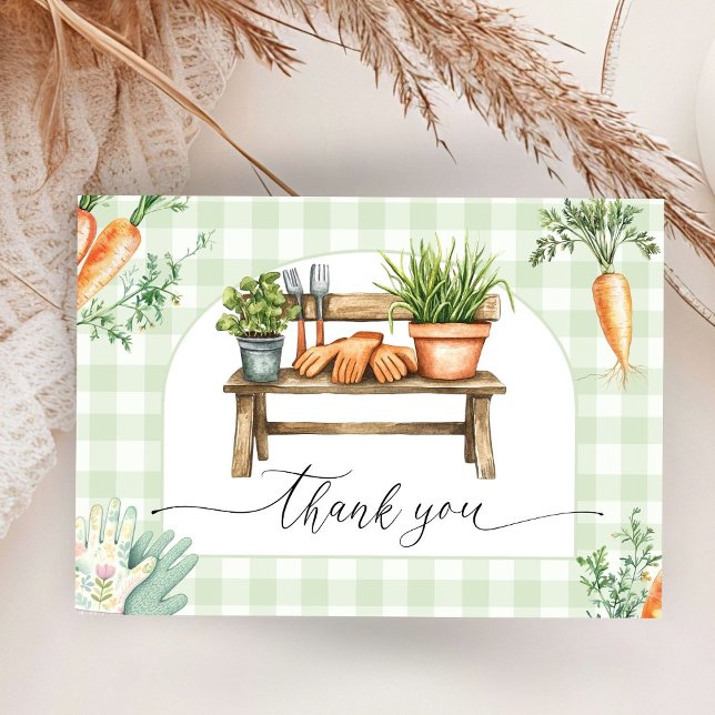 Cartão De Informações Chá de fraldas Crescido Localmente Obrigado (Criador carregado)