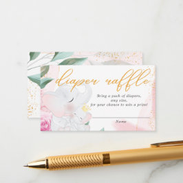 Cartão De Informações chá de fraldas da fralda Elefante