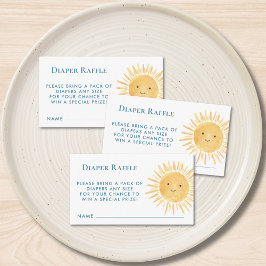 Cartão De Informações Chá de fraldas da fralda Raffle Sun Boy