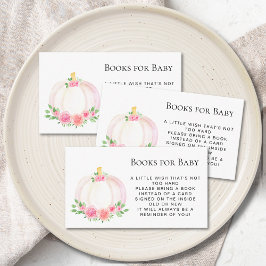 Cartão De Informações Chá de fraldas da Menina do Livro de Abóbora de Qu