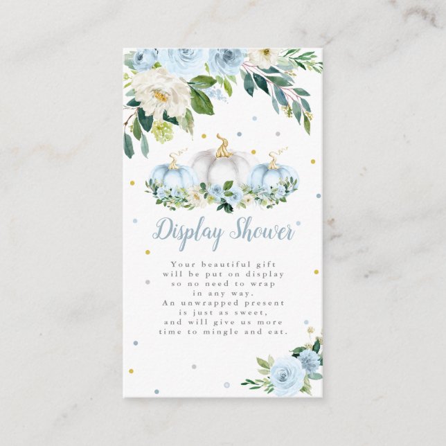 Cartão De Informações Chá de fraldas de Abóbora Chá (Frente)