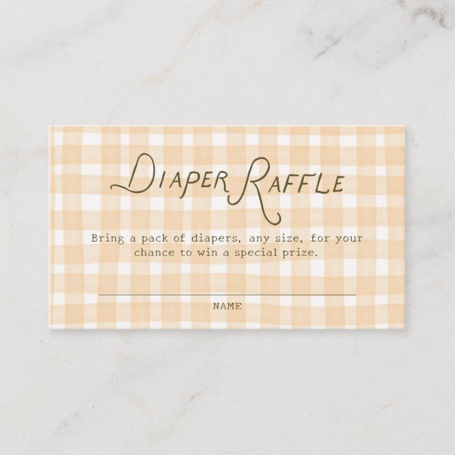 Cartão De Informações Chá de fraldas de Abóbora Simples Raffle (Frente)