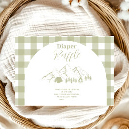 Cartão De Informações Chá de fraldas de acampamento verde