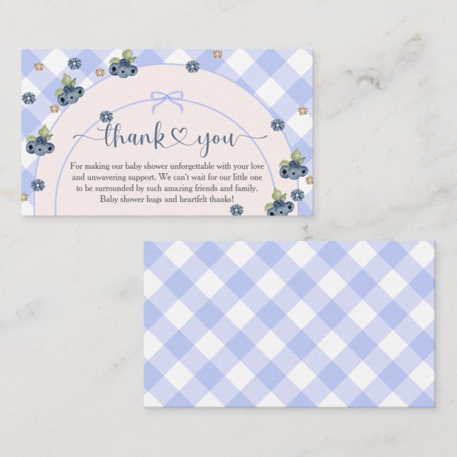 Cartão De Informações Chá de fraldas de Bebê- Blueberry Berry (Frente/Verso)