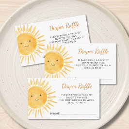 Cartão De Informações Chá de fraldas de Bilhete de Fralda Sun Boho Raffl
