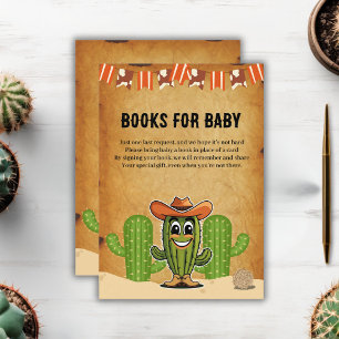 Cartão De Informações Chá de fraldas de Cactus Cowboy Pequeno