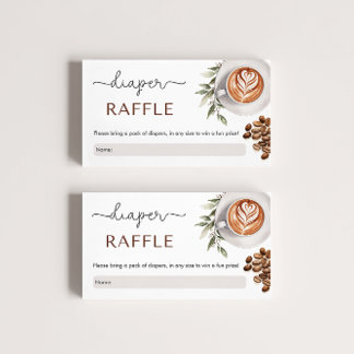 Cartão De Informações Chá de fraldas de café - Bebê está criando Fralda 