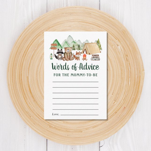 Cartão De Informações Chá de fraldas de Conselhos sobre Animais de Flore (Criador carregado)