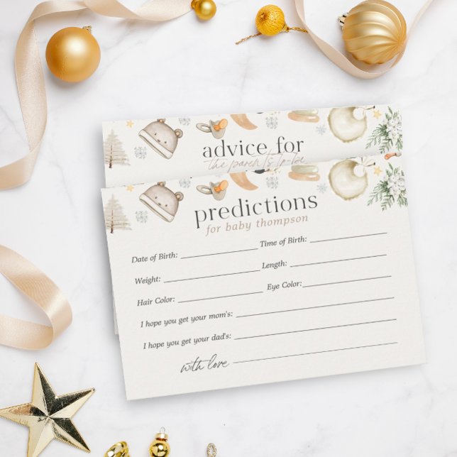 Cartão De Informações Chá de fraldas de Conselhos sobre Previsões Neutra (Criador carregado)