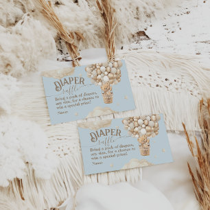 Cartão De Informações Chá de fraldas de Espera do Balão do Urso de Teddy