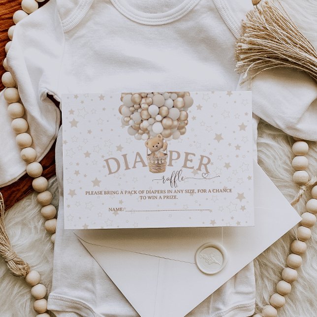 Cartão De Informações chá de fraldas de espera fralda (Criador carregado)