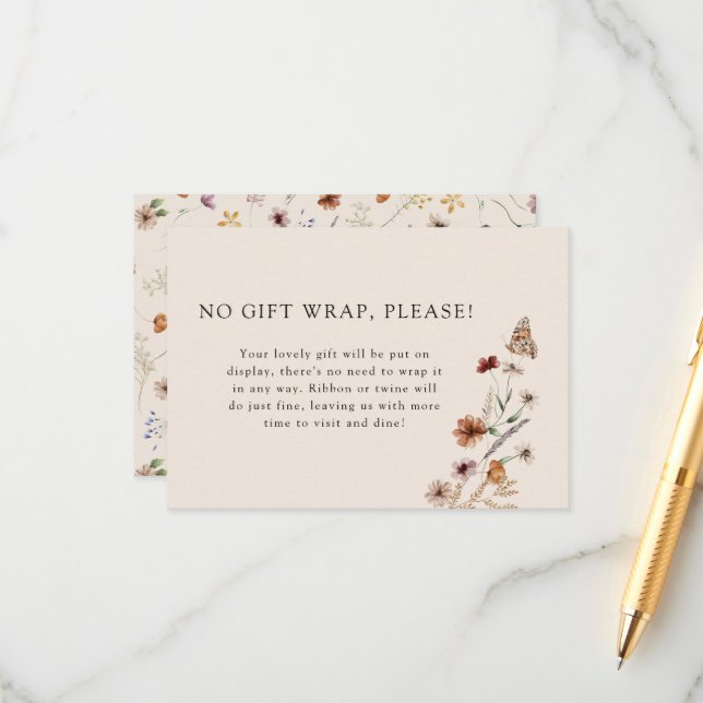 Cartão De Informações Chá de fraldas de exibição (Frente/Verso In Situ)