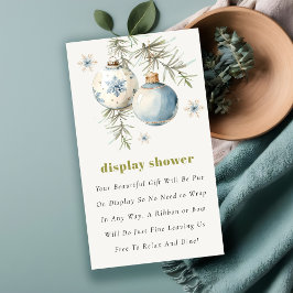 Cartão De Informações Chá de fraldas de exibição Blue Boy do Natal