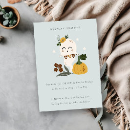 Cartão De Informações Chá de fraldas de exibição de tela azul Ghost Boo 