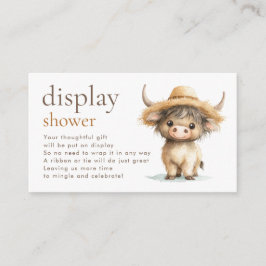 Cartão De Informações Chá de fraldas de Exibição de Vaca do Canto Superi