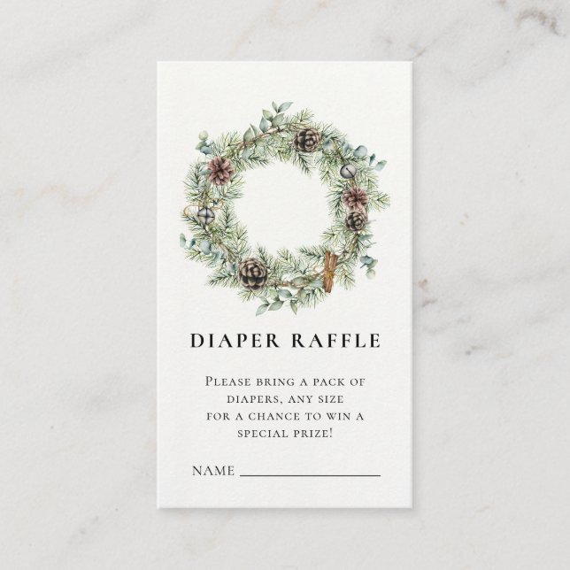 Cartão De Informações Chá de fraldas de Férias de Natal (Frente)