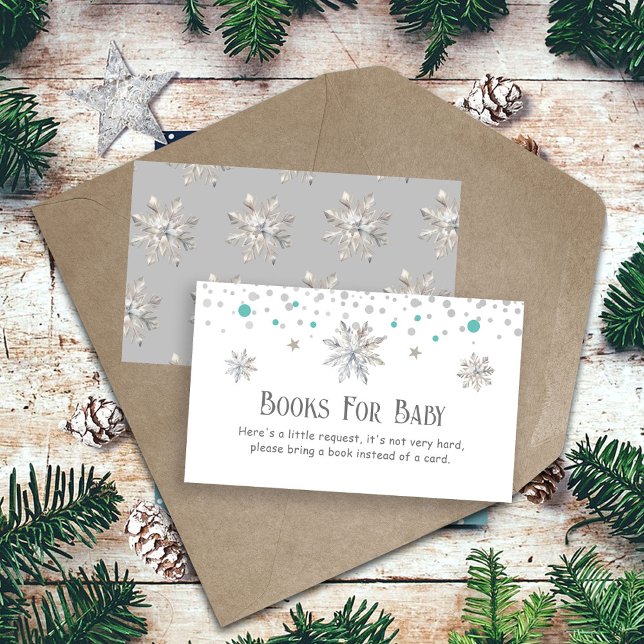 Cartão De Informações Chá de fraldas de flocos de neve (Criador carregado)