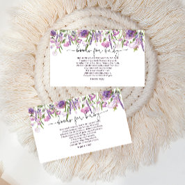 Cartão De Informações Chá de fraldas de flor selvagem roxa