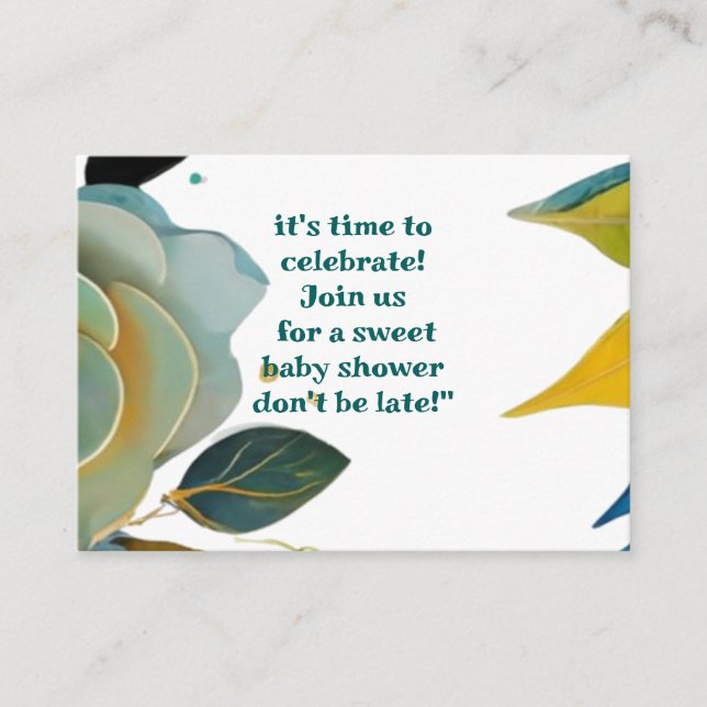 Cartão De Informações chá de fraldas de florais pastel incrível (Frente)