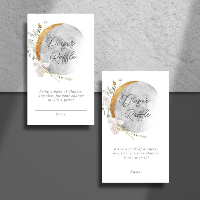 Cartão De Informações chá de fraldas de fralda boho floral (Criador carregado)