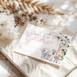 Cartão De Informações Chá de fraldas de Fralda de Flor Tropical Safari A