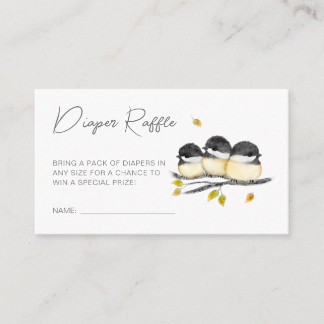 Cartão De Informações Chá de fraldas de frango de pássaro bonito (Frente)