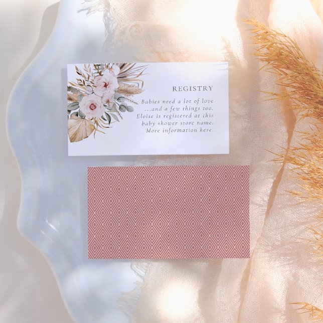 Cartão De Informações Chá de fraldas de Garota do Deserto Boho Bohemian  (Criador carregado)