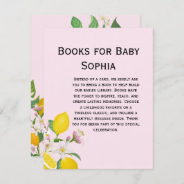 Cartão De Informações Chá de fraldas de limão, Bebê do Ciao, Tema Italia